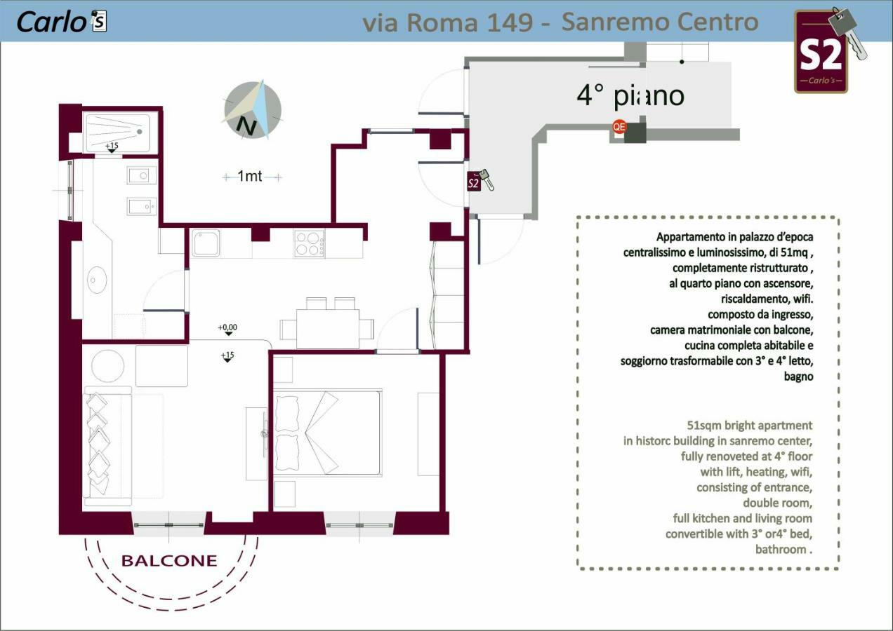 Carlos Bcs2 - Sanremo Center Suite - Dış mekan fotoğraf